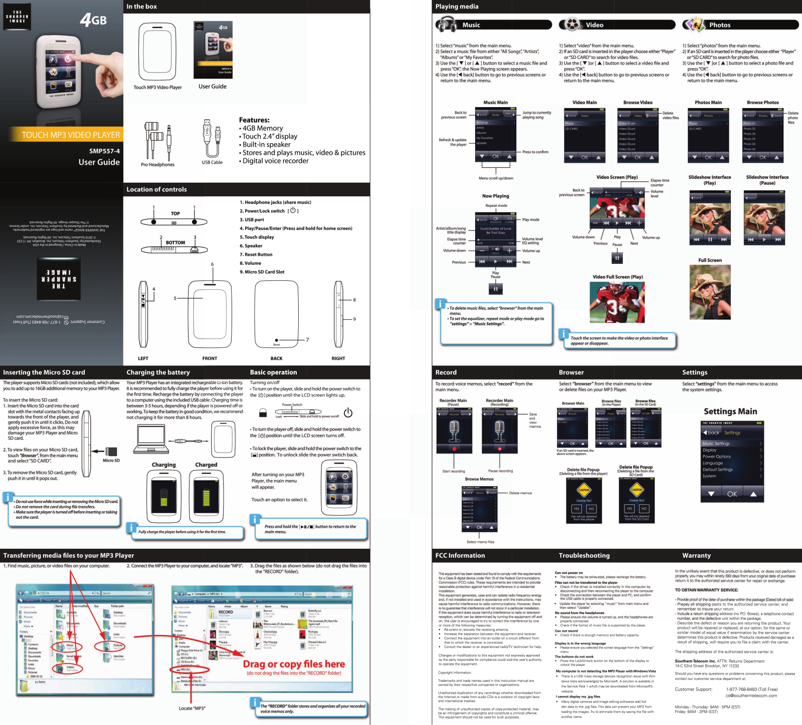 Sharper image SMP557-4 User Manual