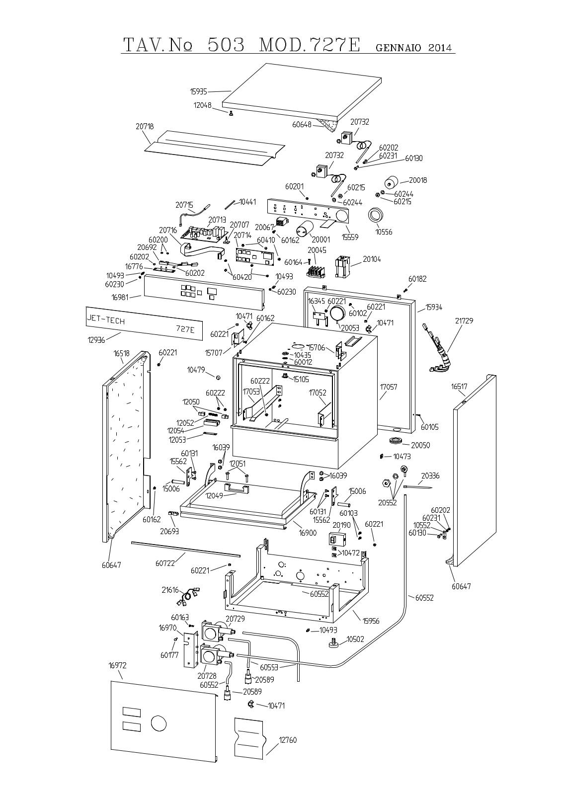 Jet-Tech 727E Exploded View