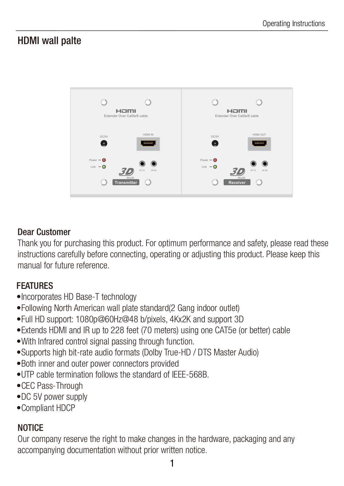 Foxun SX-EW70 Operating Instructions Manual