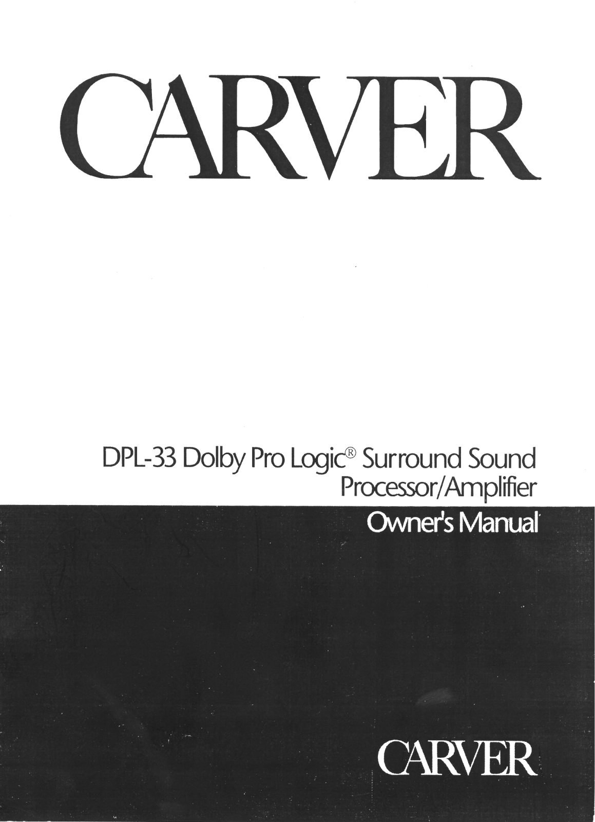 Carver DPL-33 Owners manual