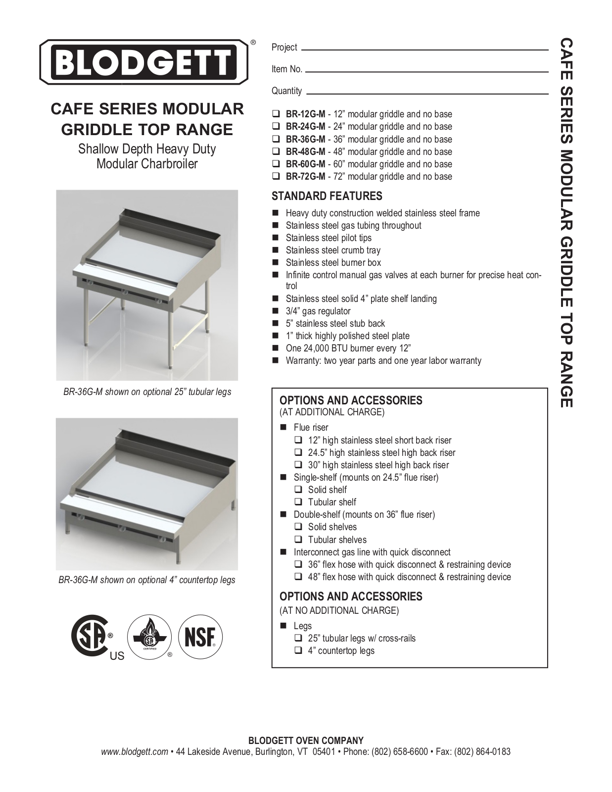 Blodgett BR-12G-M User Manual