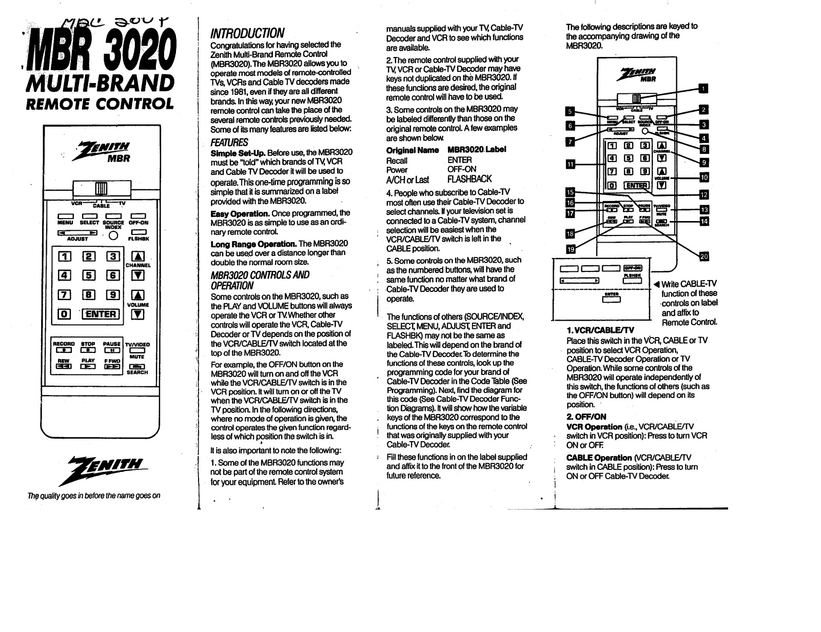 LG MBR3020, MBR3000 User Manual