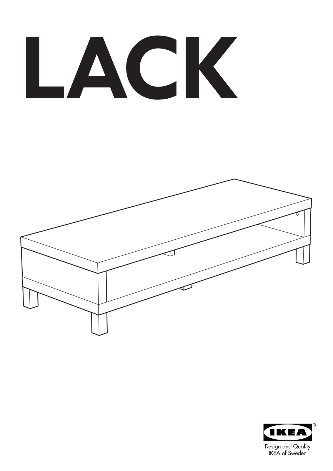 IKEA LACK TV UNIT 58 5-8X21 5-8, LACK TV BENCH 58X21 Assembly Instruction