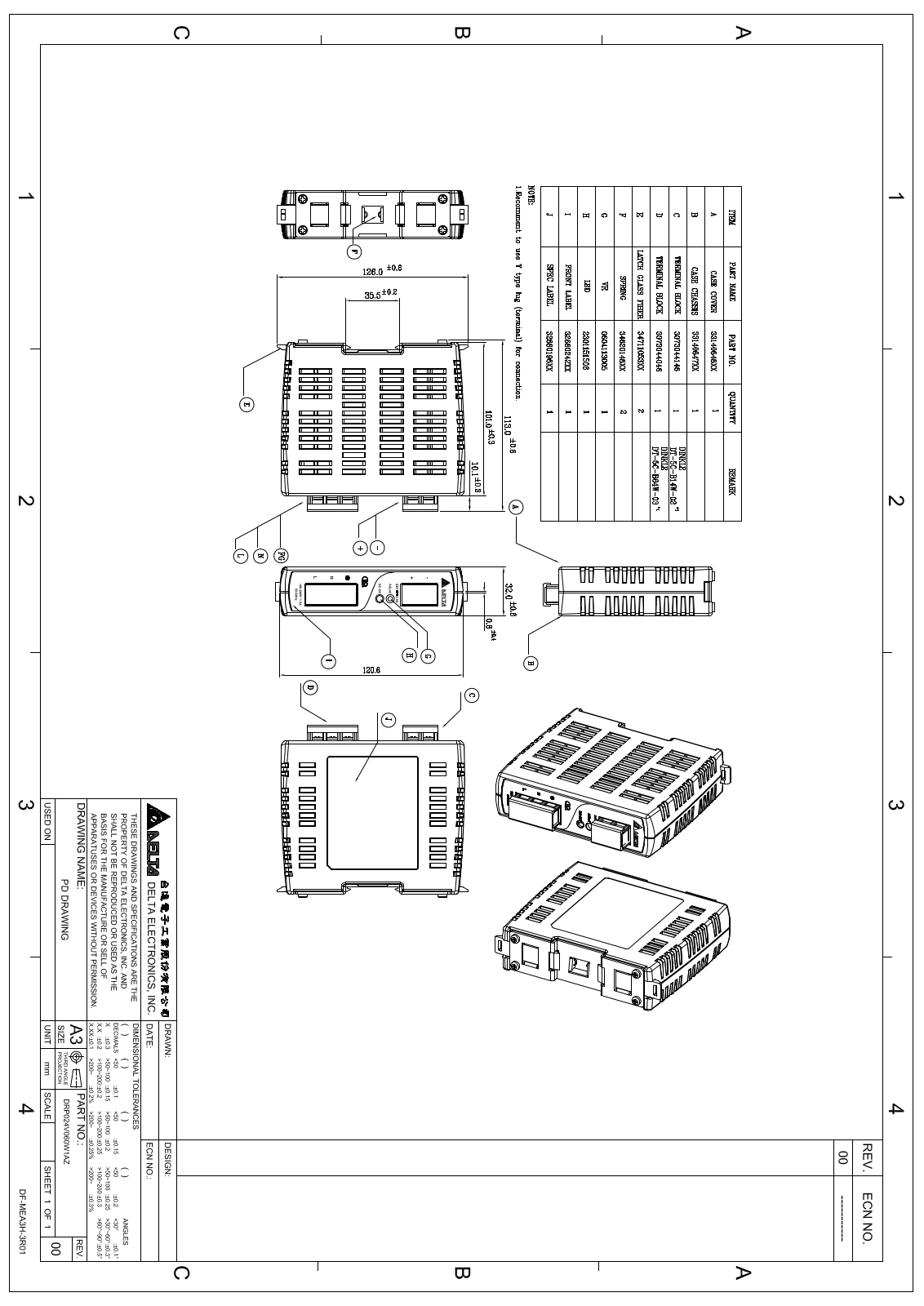 Delta Products DRP024V060W1AZ Dimensional Sheet