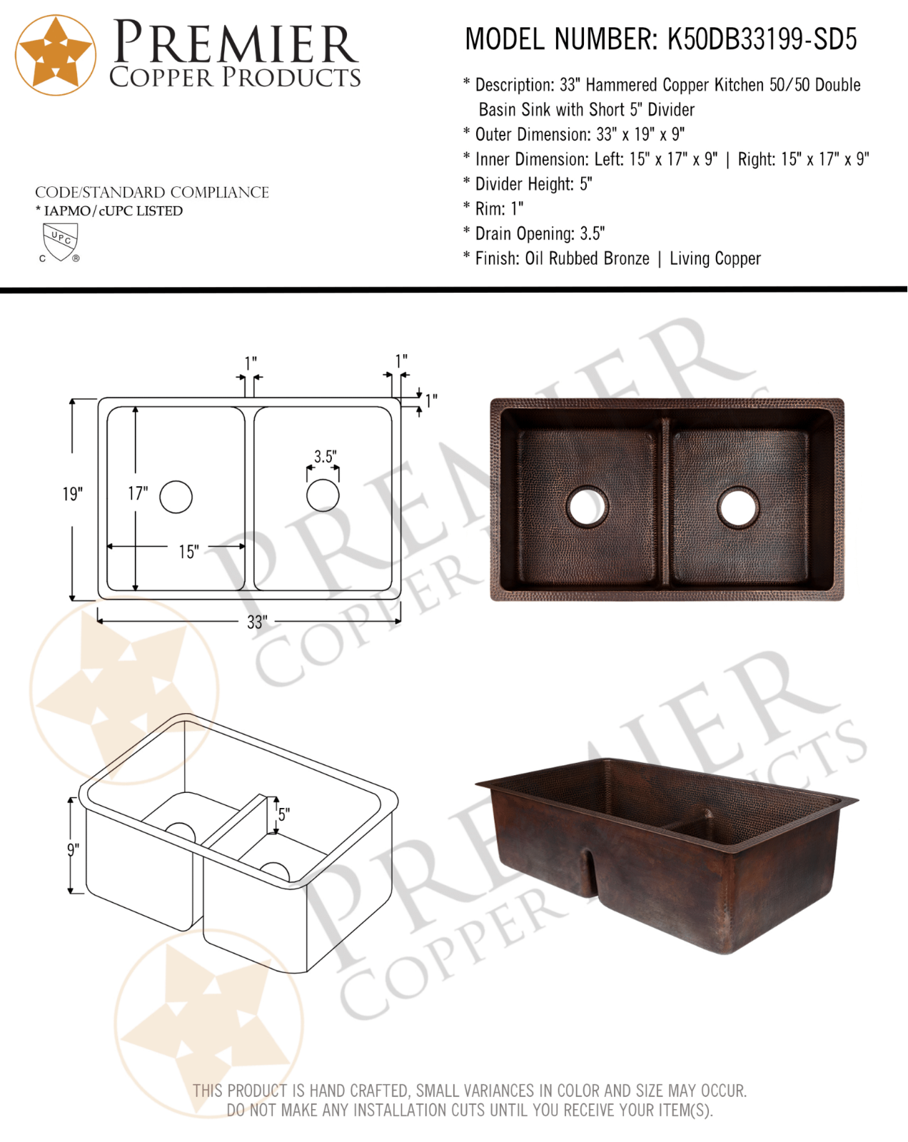 Premier Copper Products IER1941 Specifications - ManualMachine.com