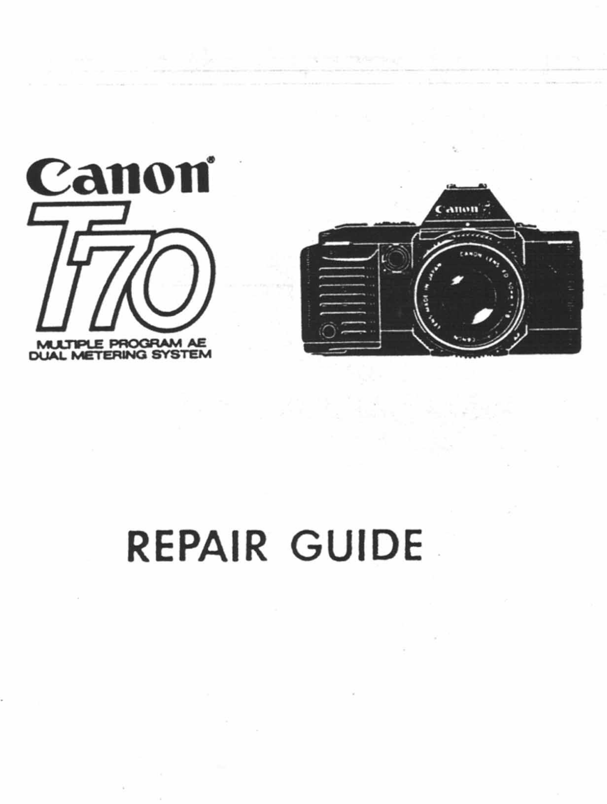 Canon T 70 Repair manual