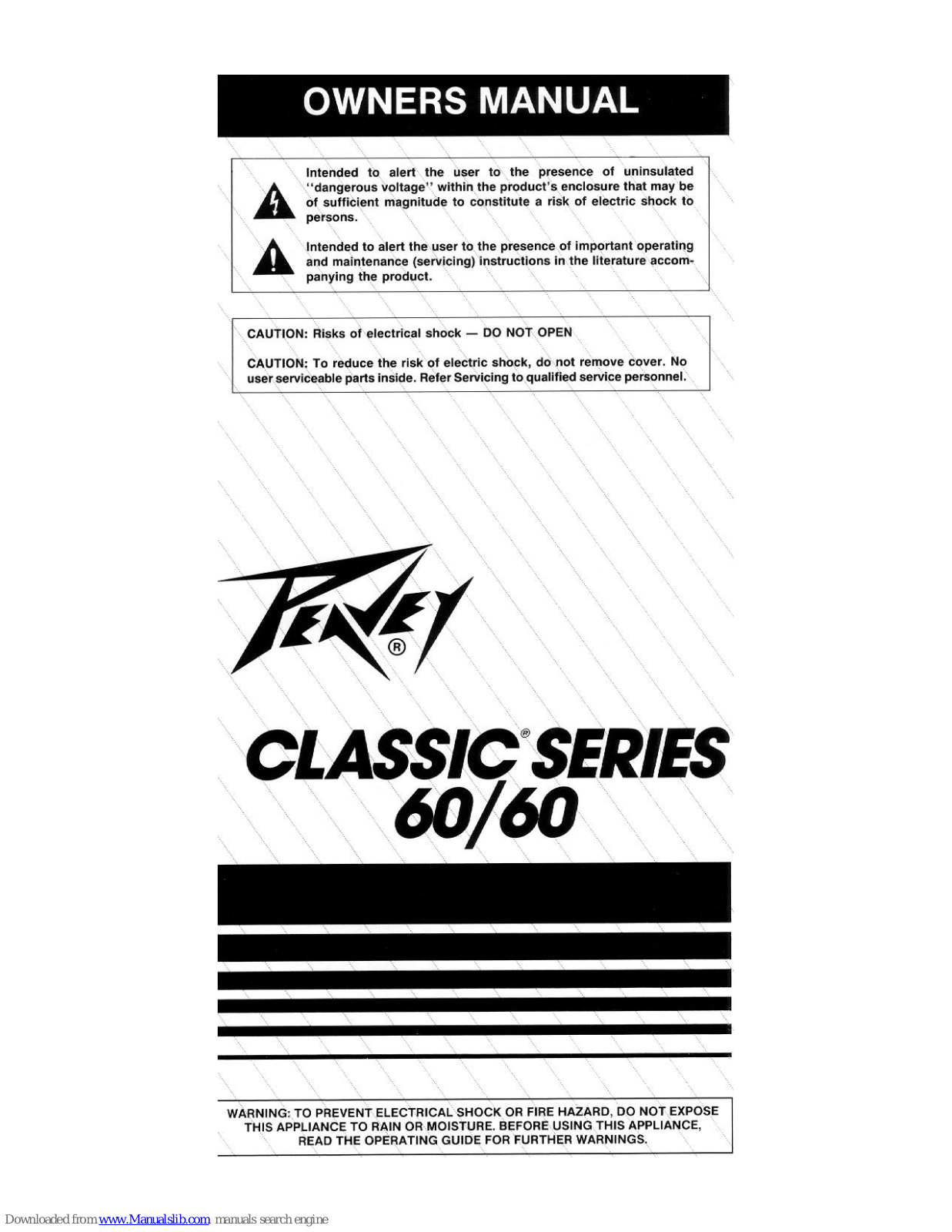 Peavey Classic Series 60/60 Owner's Manual