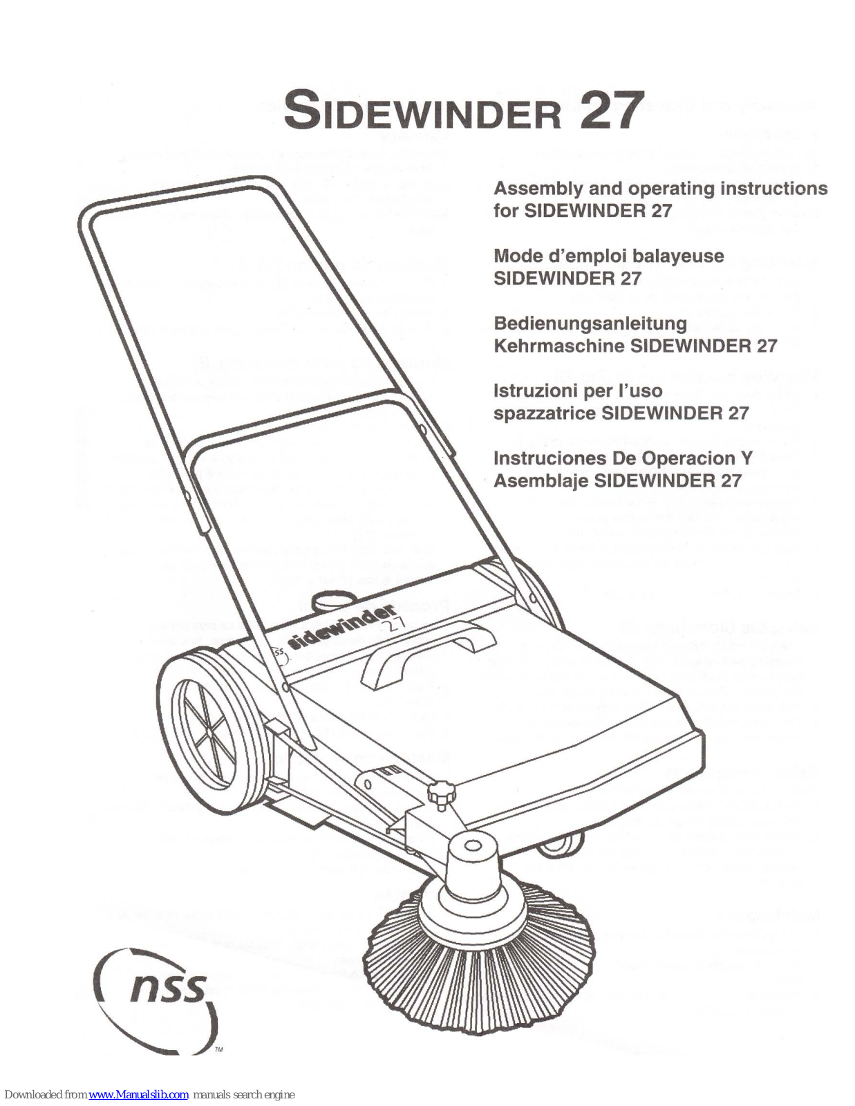 NSS Enterprises Sidewinder 27 Operating Instructions Manual