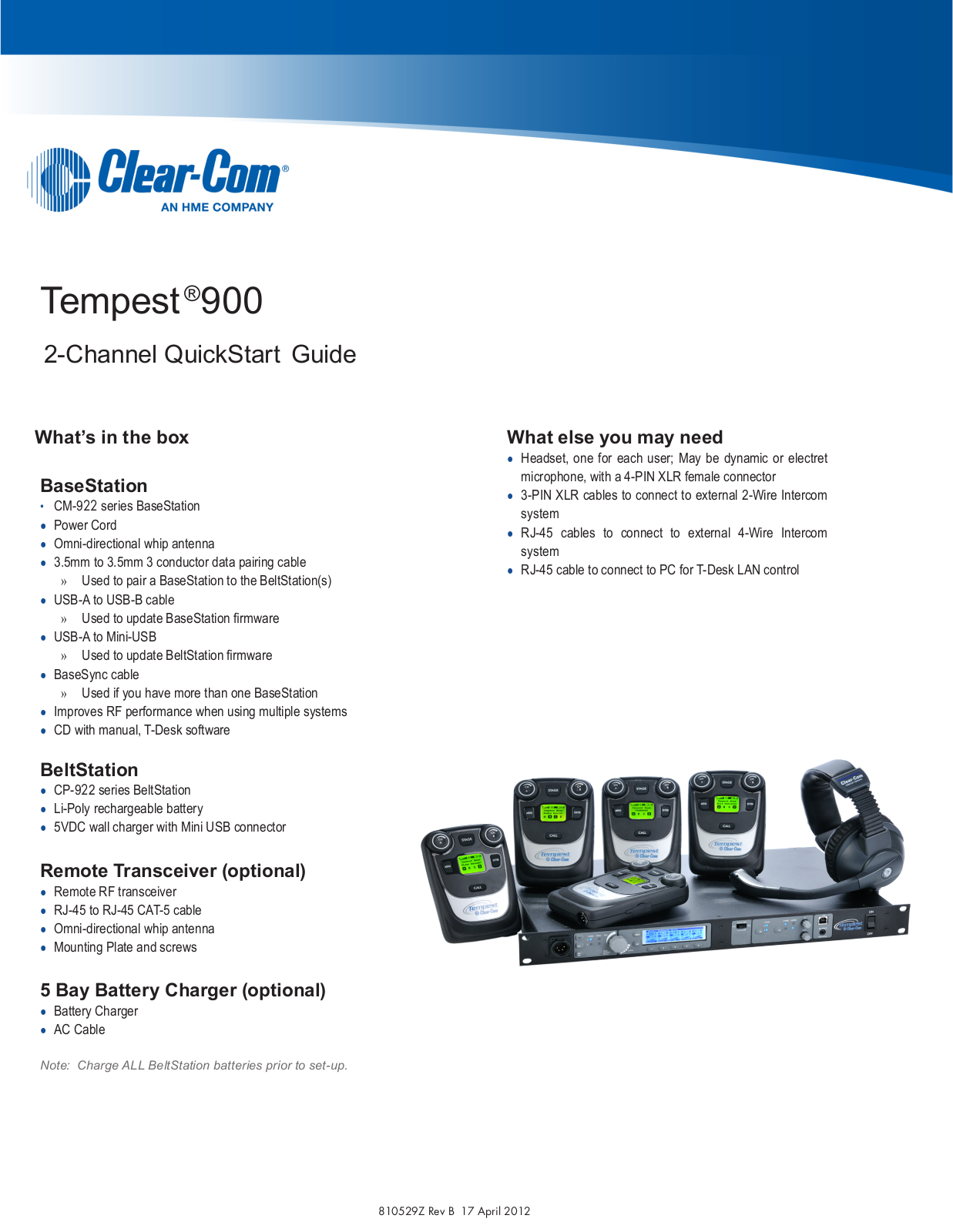 Clear-Com Tempest900 User Manual