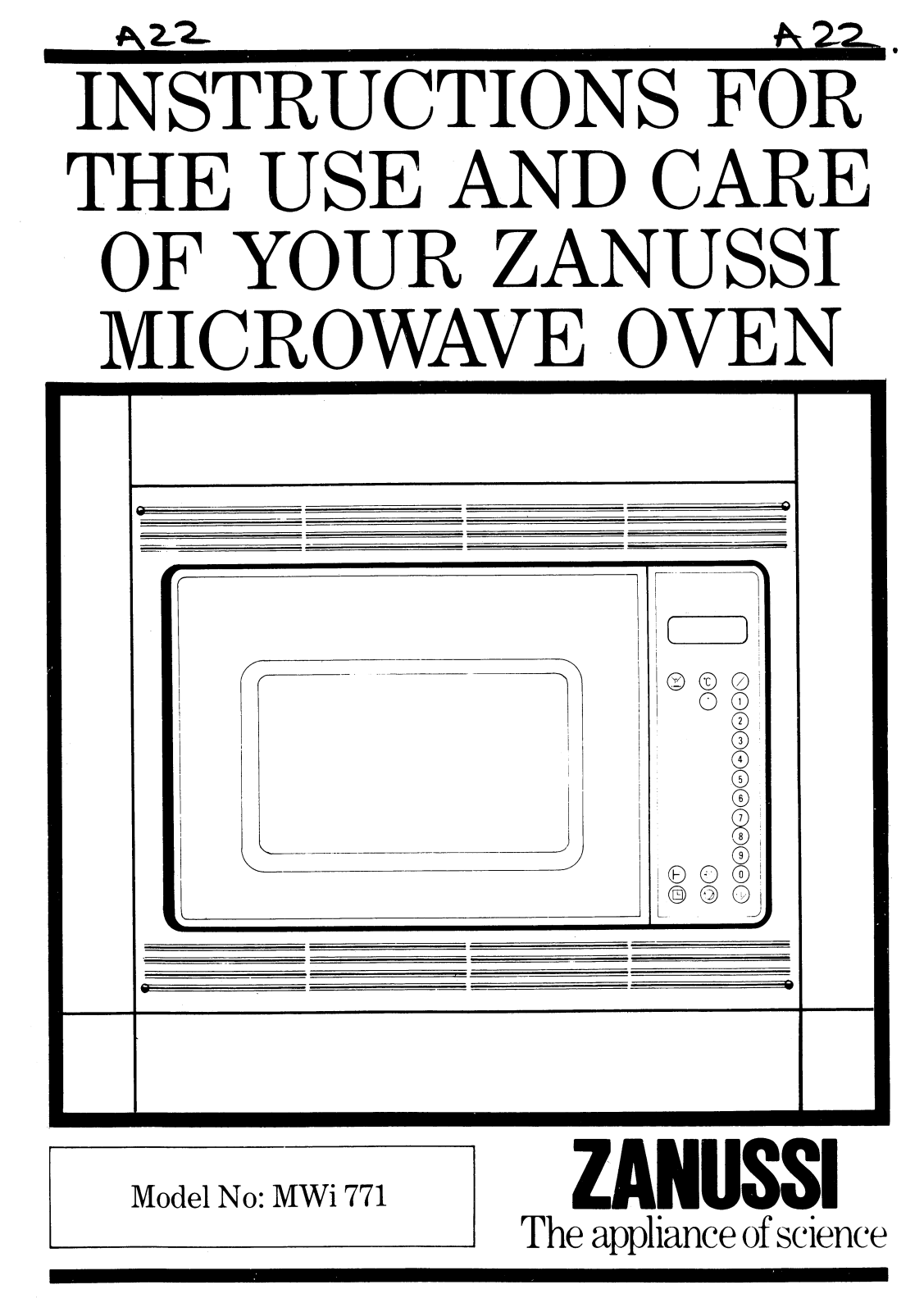 Zanussi MWi771 User Manual