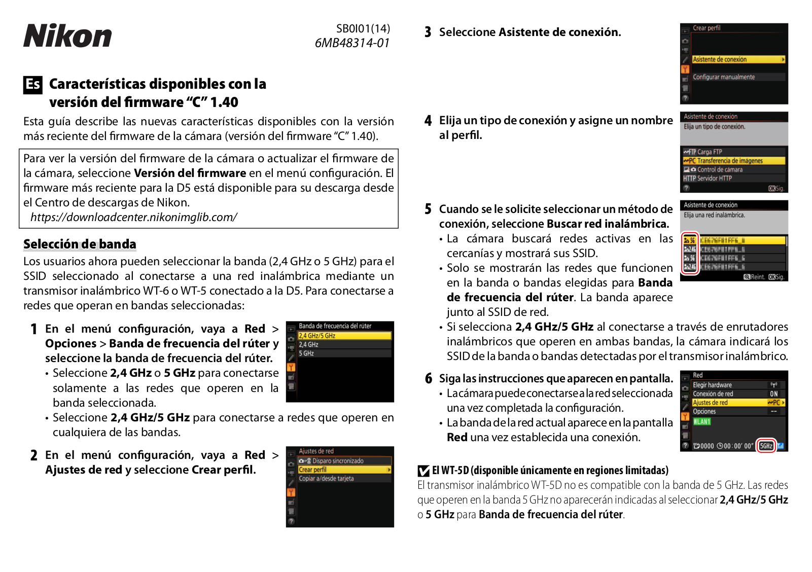 Nikon D5 Firmware Update Supplementary Manual (Firmware version 1.40)