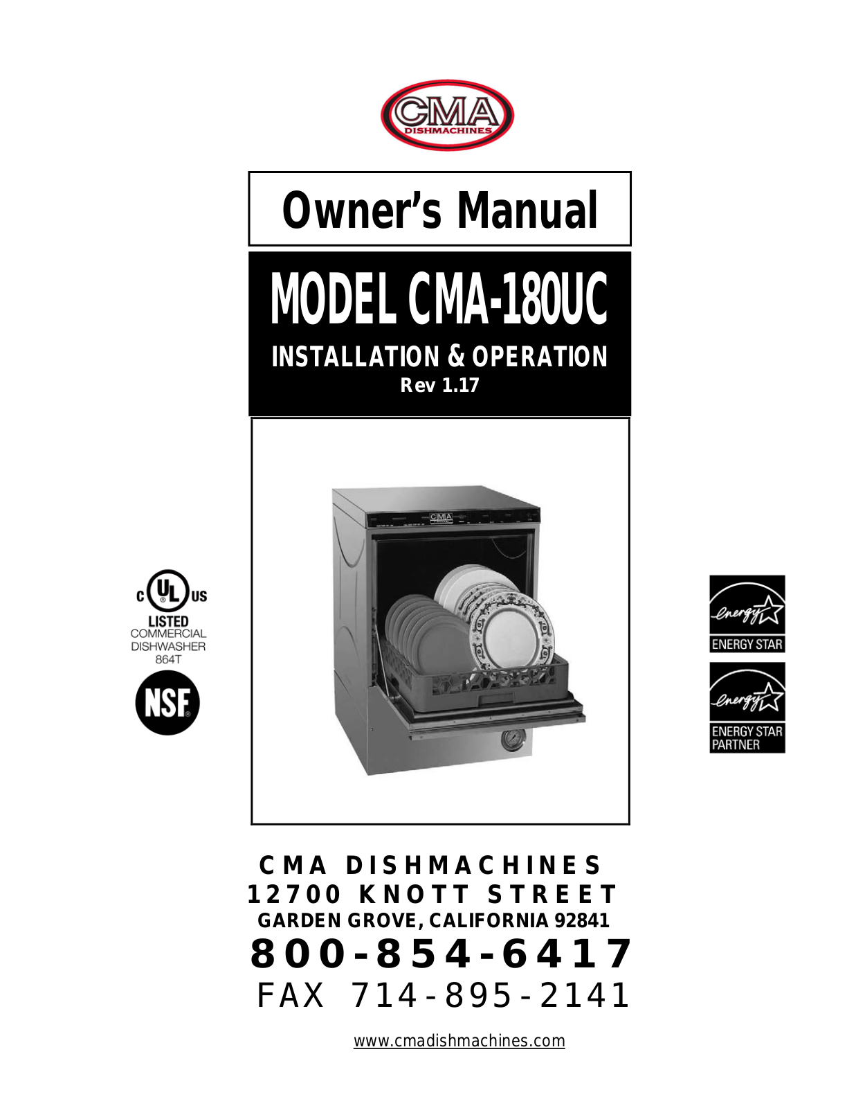 Cma CMA-180UC Owner’s Manual