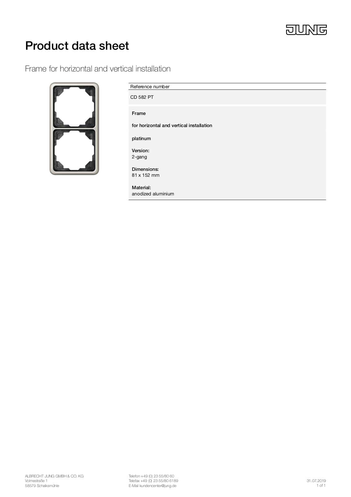 Jung CD 582 PT User Manual