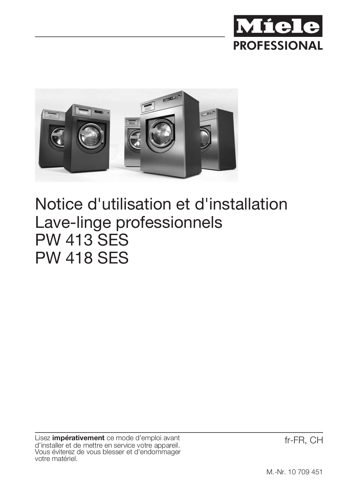 Miele PW 413 SES, PW 418 SES Instructions Manual