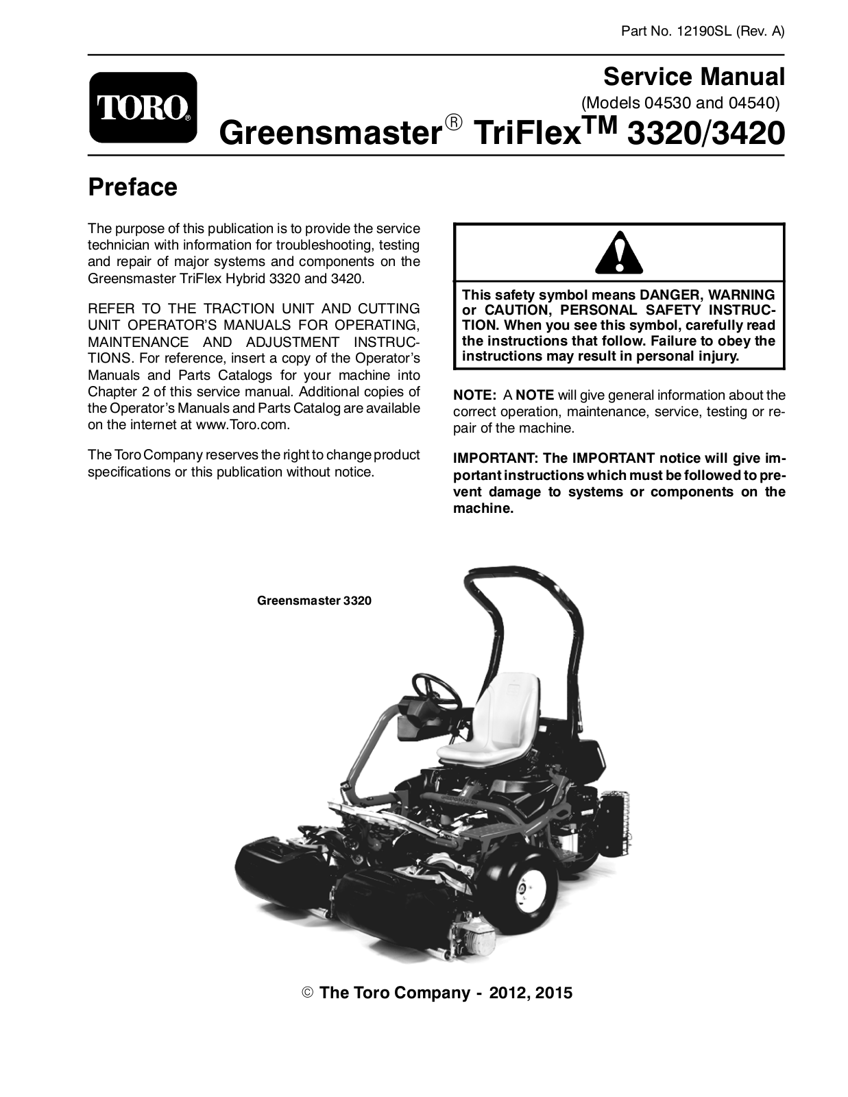 Toro 4530, 4540 User Manual