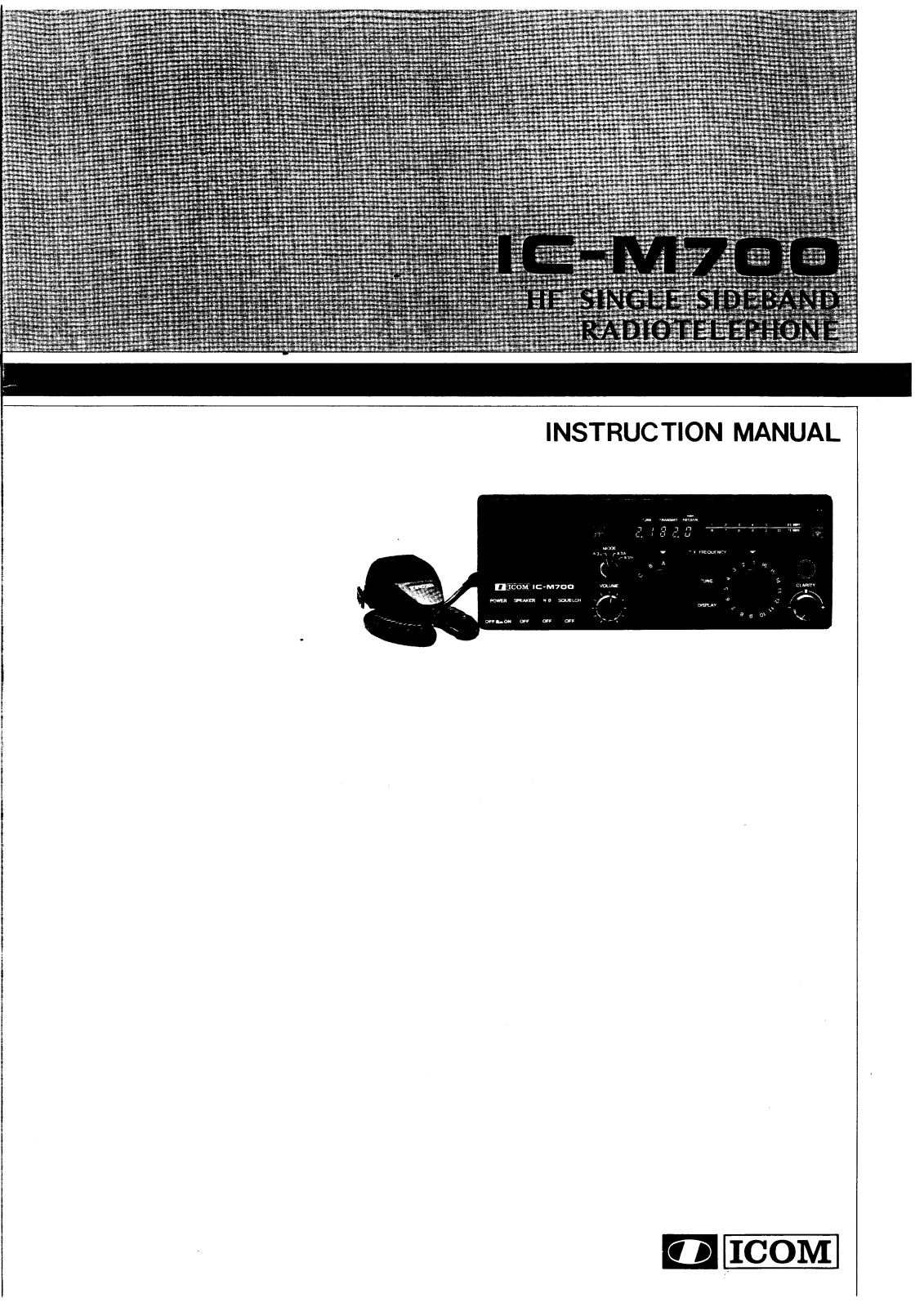 Icom IC-M700 User Manual