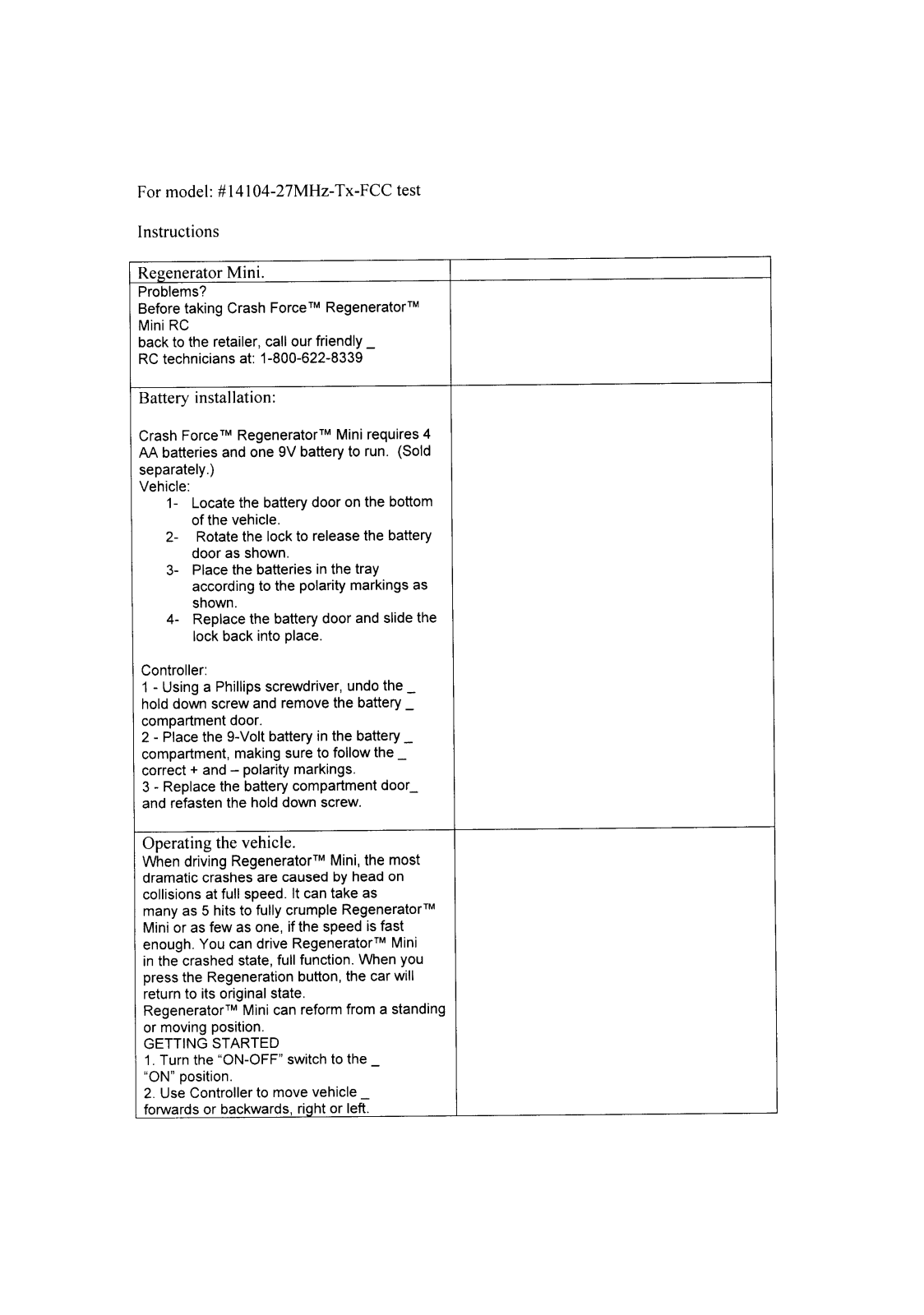 Spin Master Toys Far East 14104TX2701 User Manual