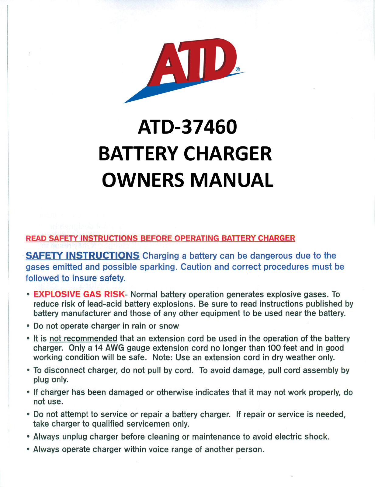 ATD Tools ATD-37460 User Manual - ManualMachine.com