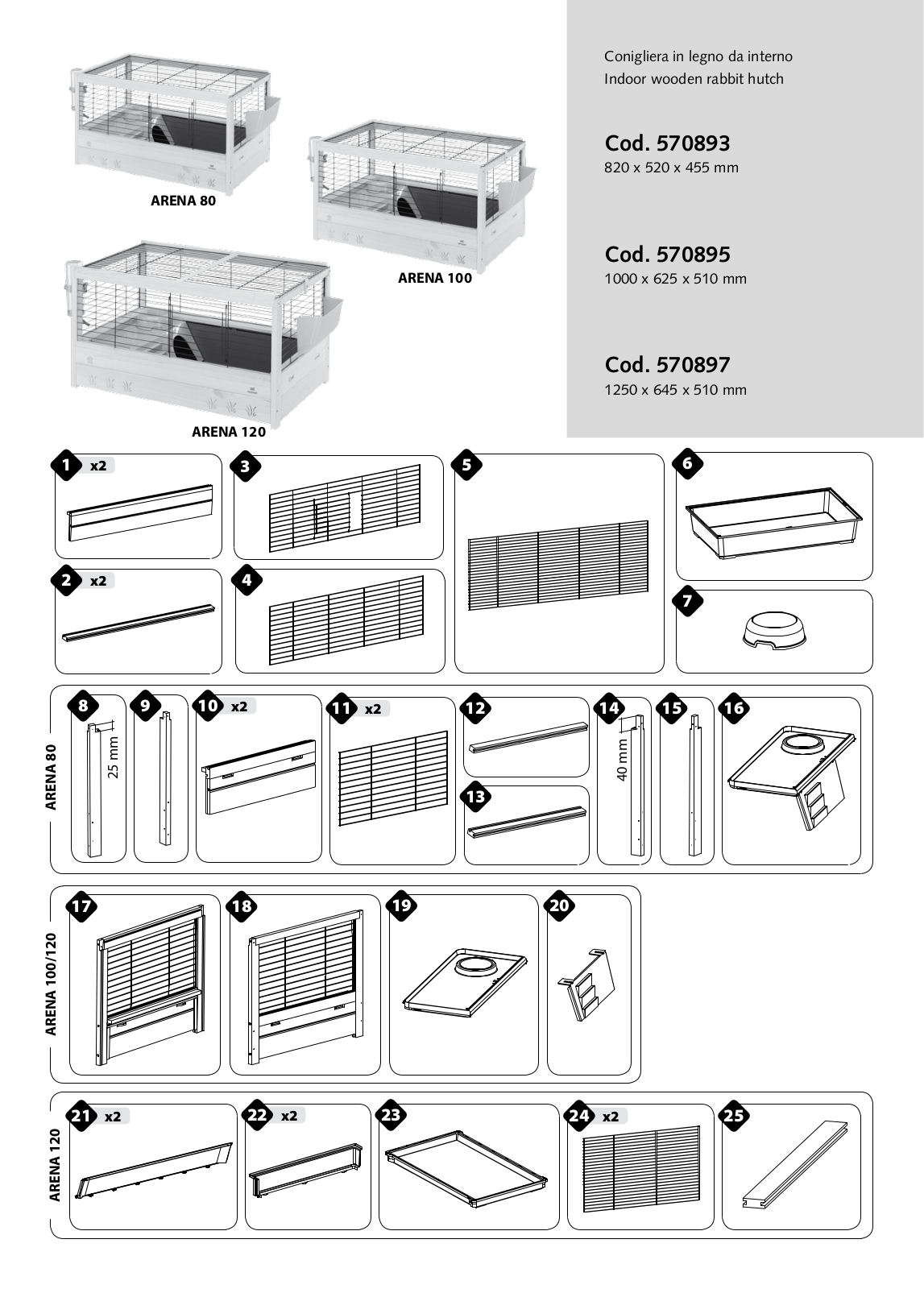 Ferplast Arena 120, Arena 100 User Manual