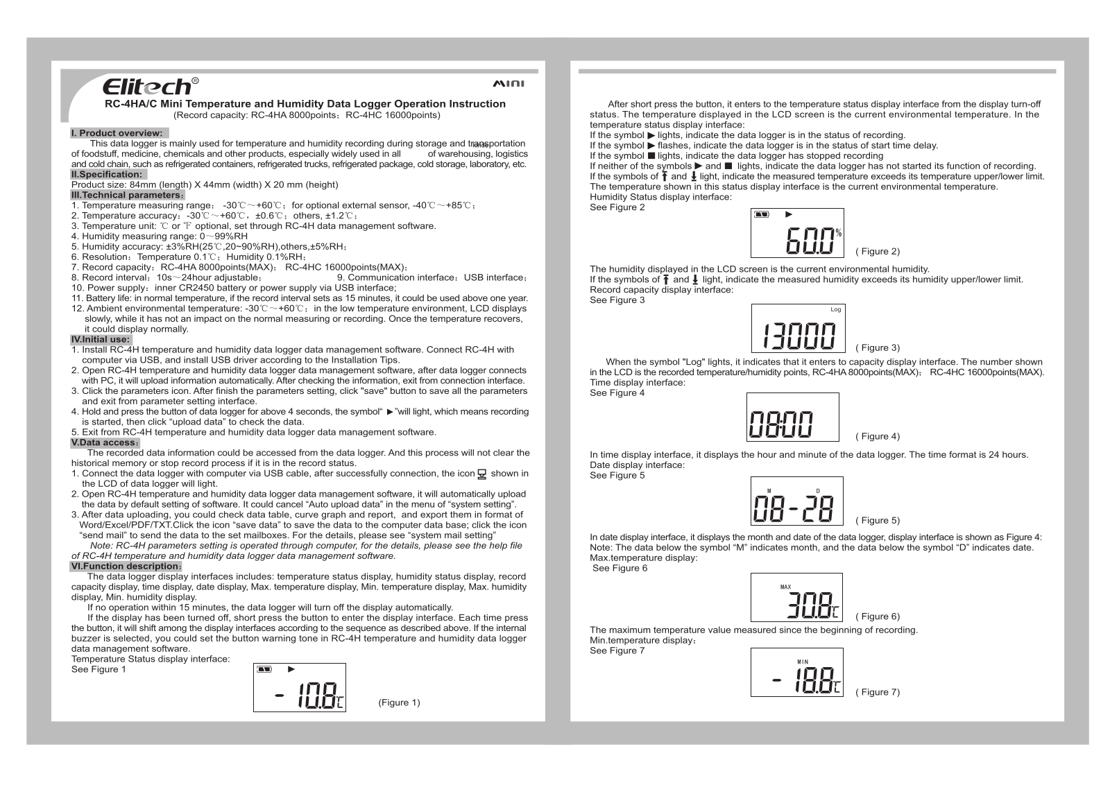 Elitech RC-4HC, RC-4HA User Manual