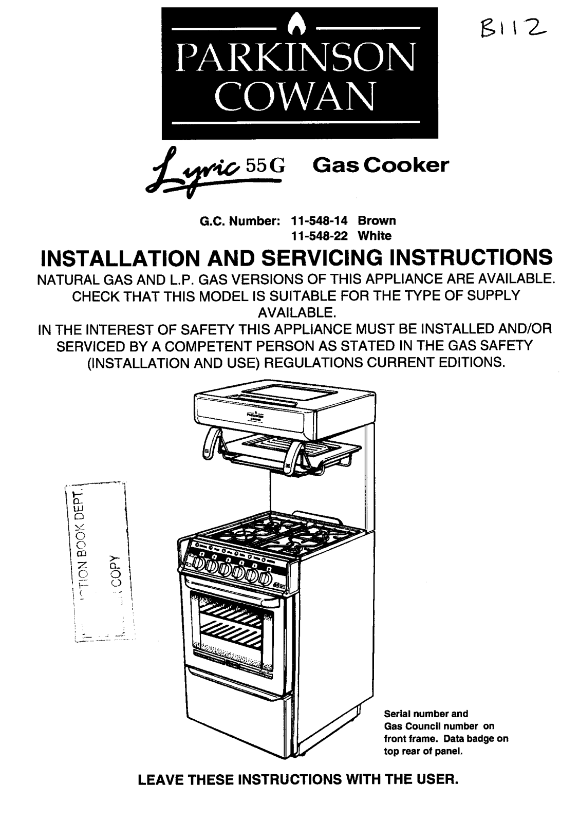 Parkinson Cowan 1154822, 1154814 User Manual