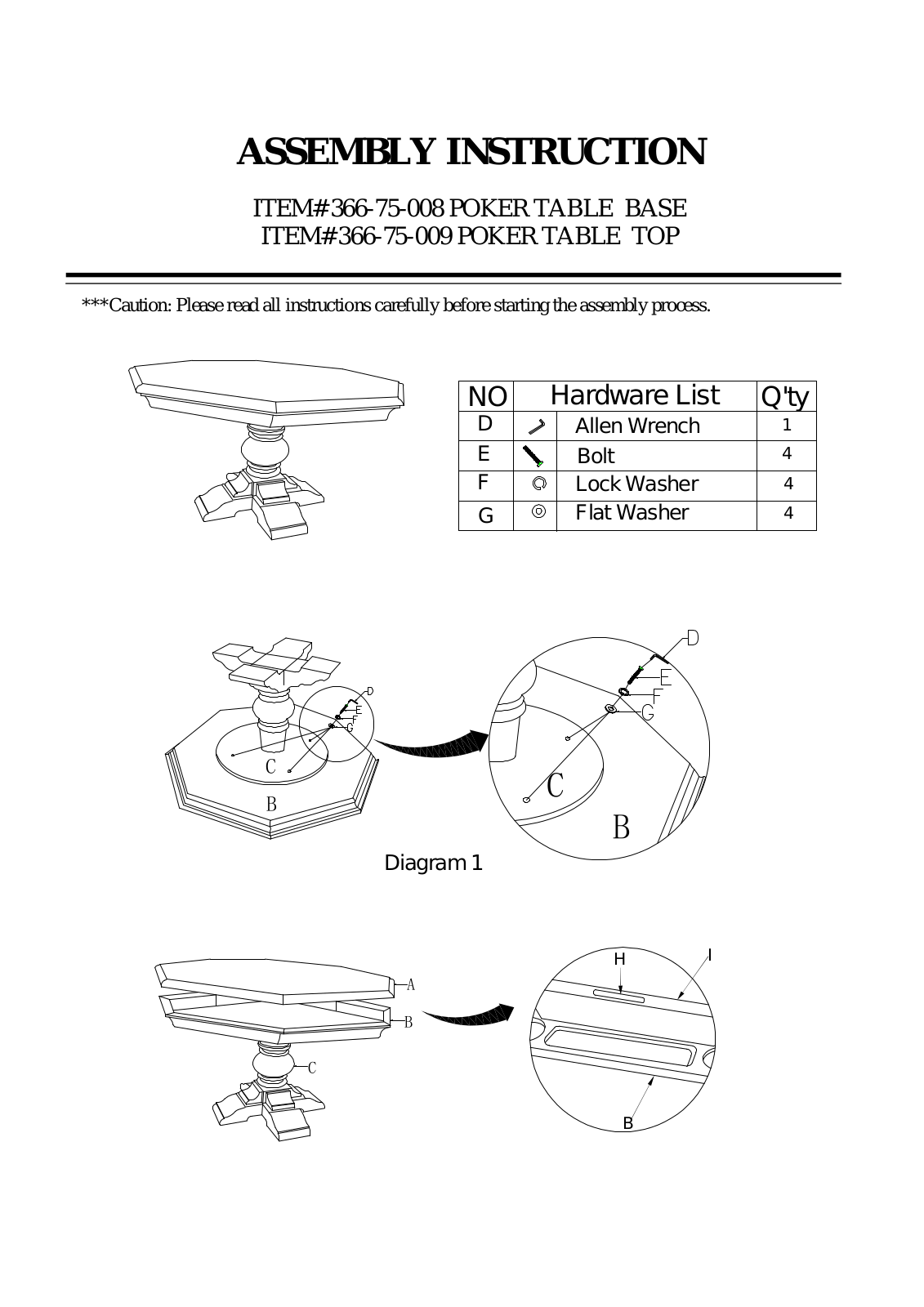 Hooker Furniture 36675800 Assembly Guide