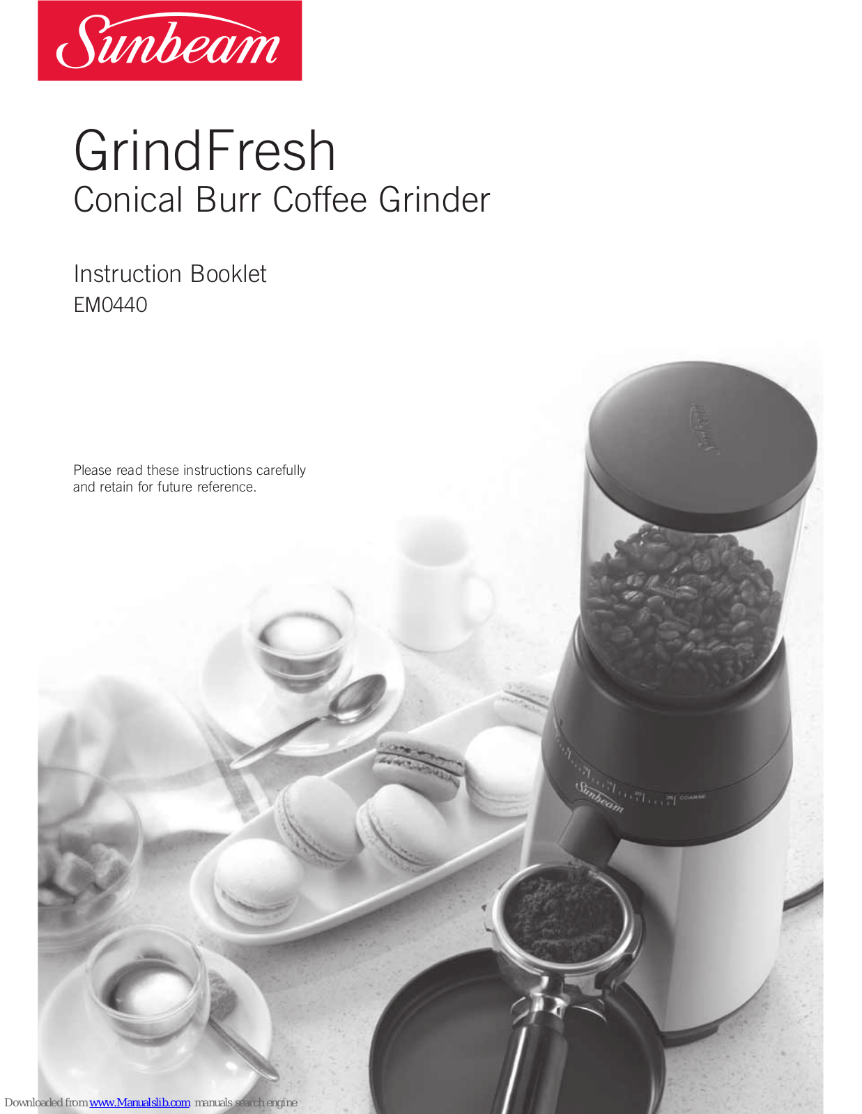 Sunbeam GrindFresh EM0440 Instruction Booklet