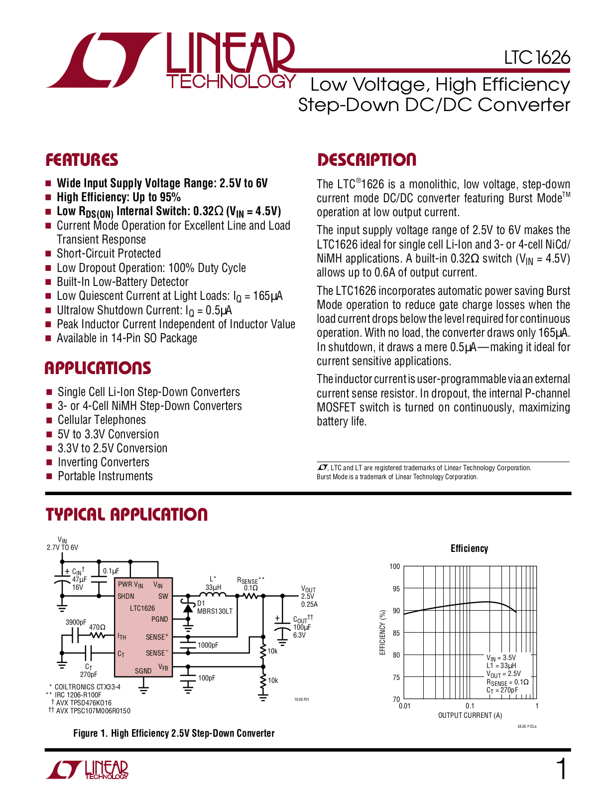 Linear Technology LTC1626 Datasheet