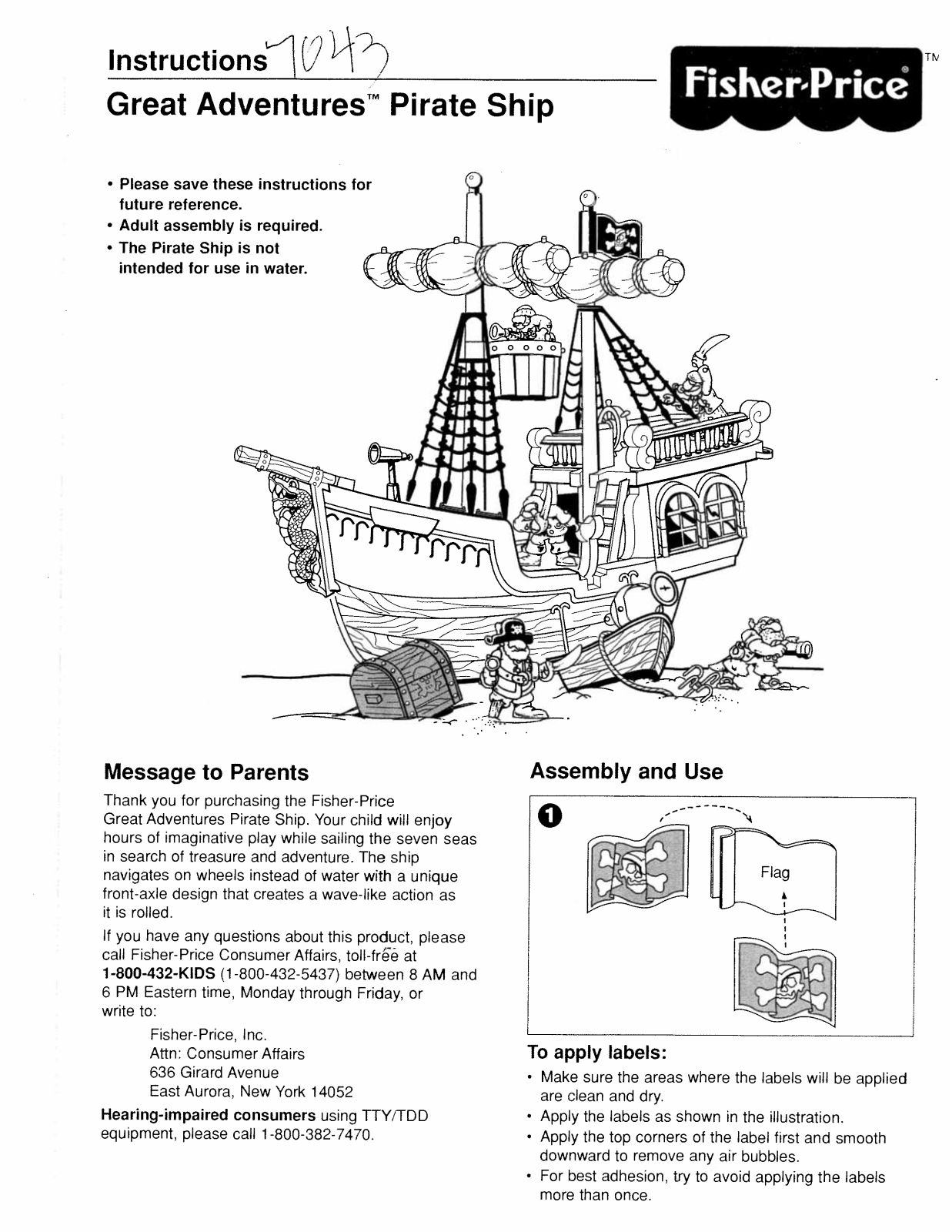 Fisher-Price 77043 Instruction Sheet