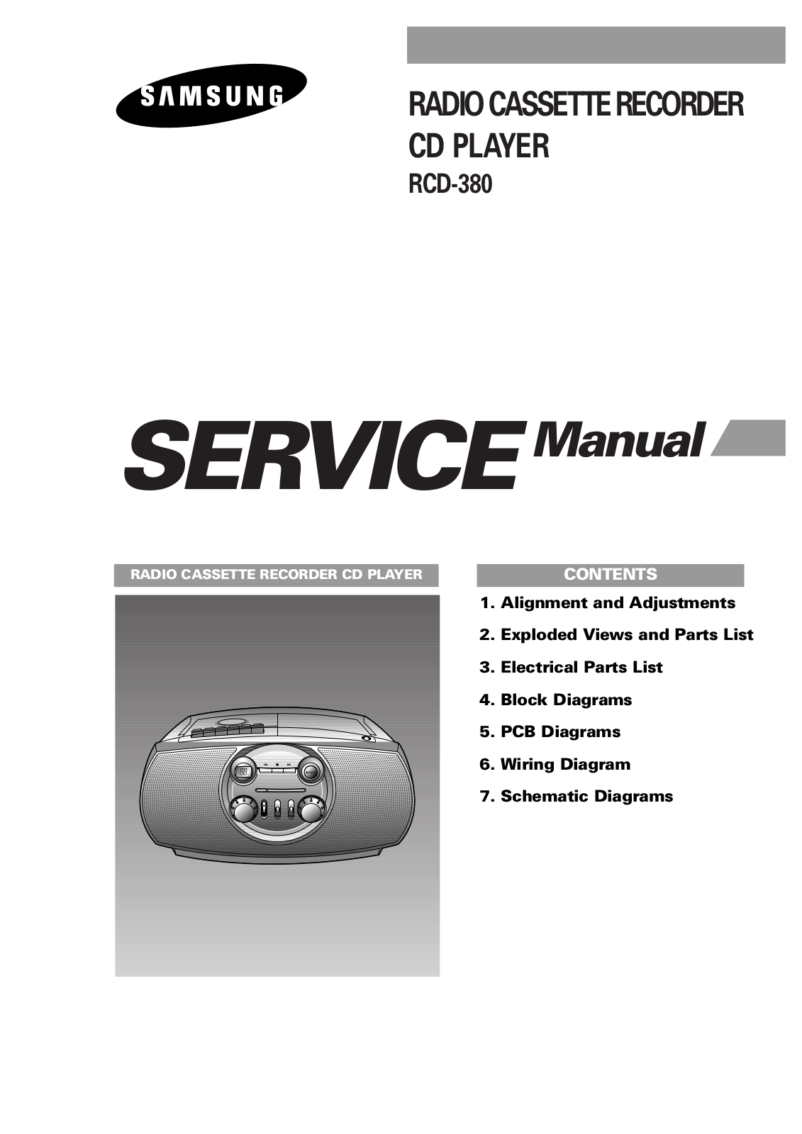 SAMSUNG RCD380 Service Manual