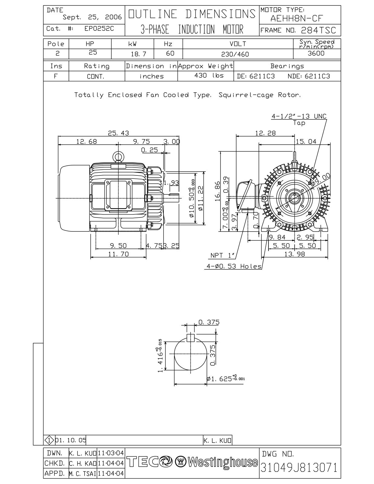 Teco EP0252C Reference Drawing