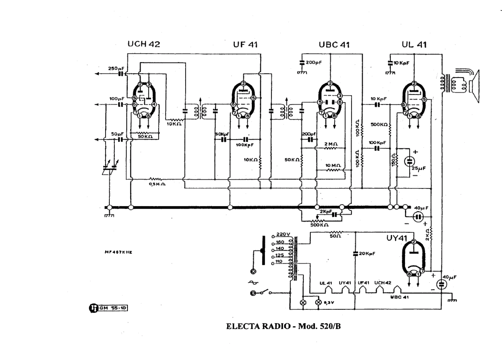 Electa Radio 520b schematic