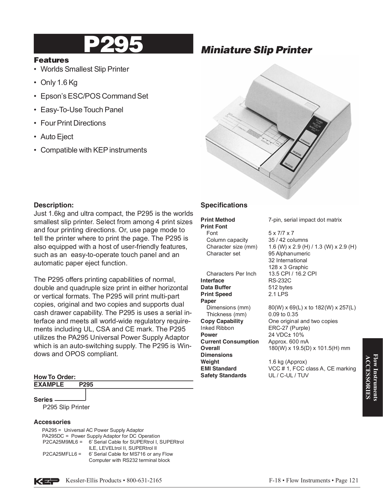 KEP P295 Specifications