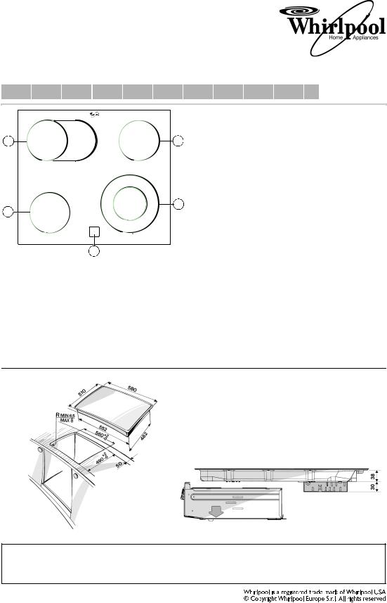 Whirlpool AKT 156 PRODUCT DESCRIPTION SHEET