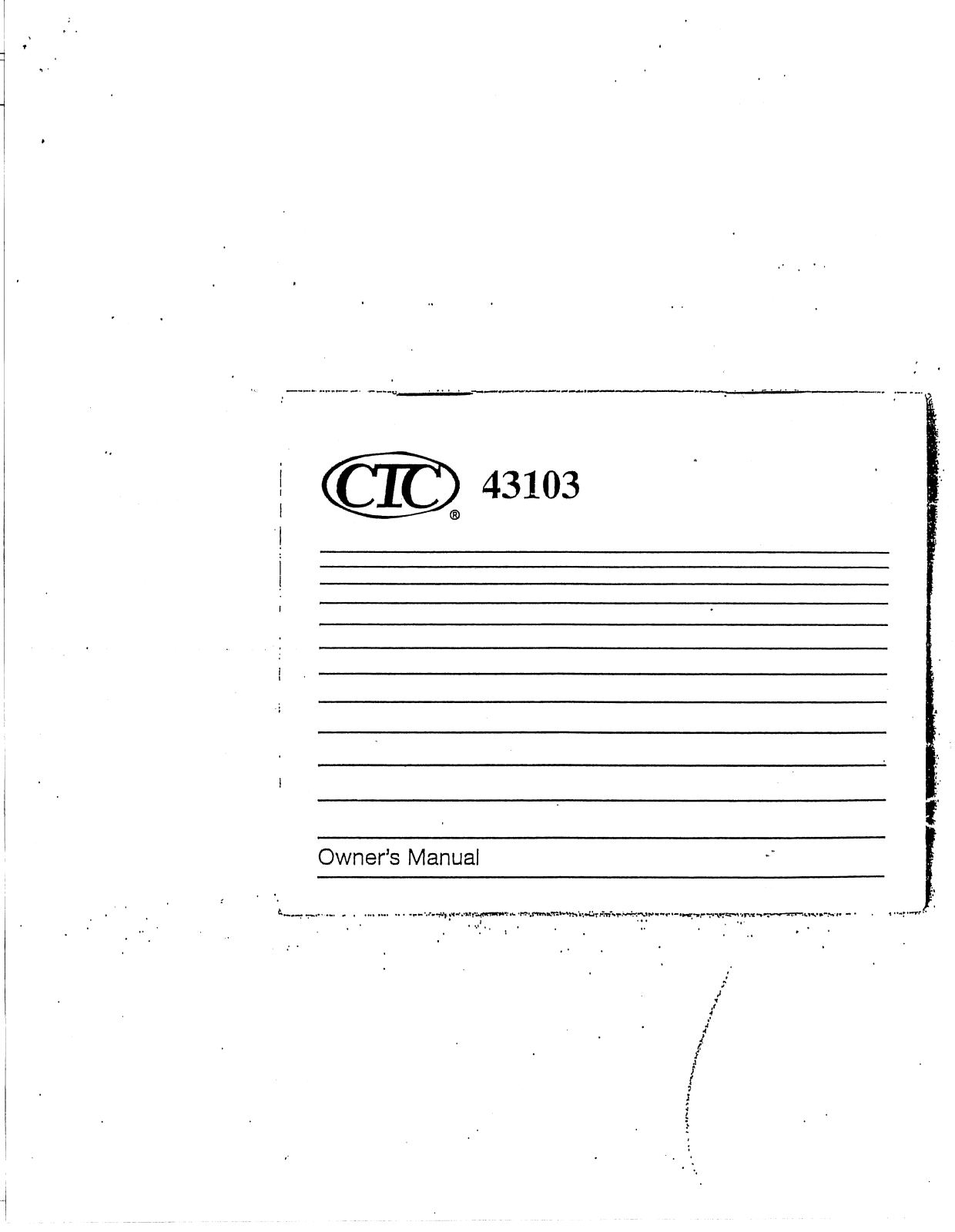 Hunter 43103 Owner's Manual