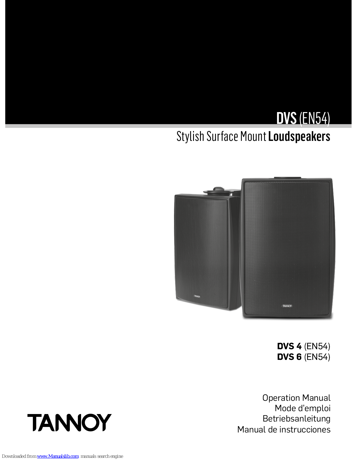 Tannoy DVS 4, DVS 6 Operation Manual