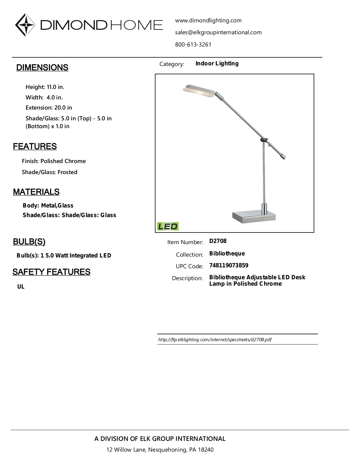 ELK Home D2708 User Manual