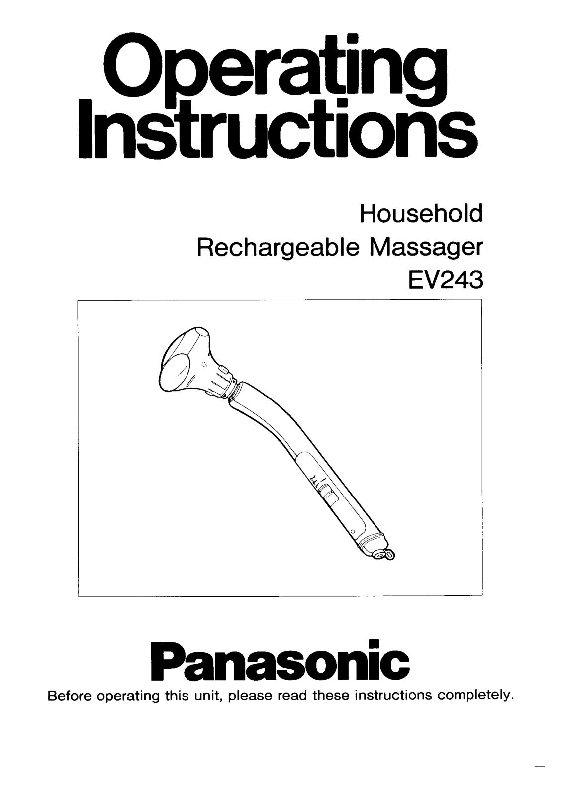 Panasonic ev-243 Operation Manual