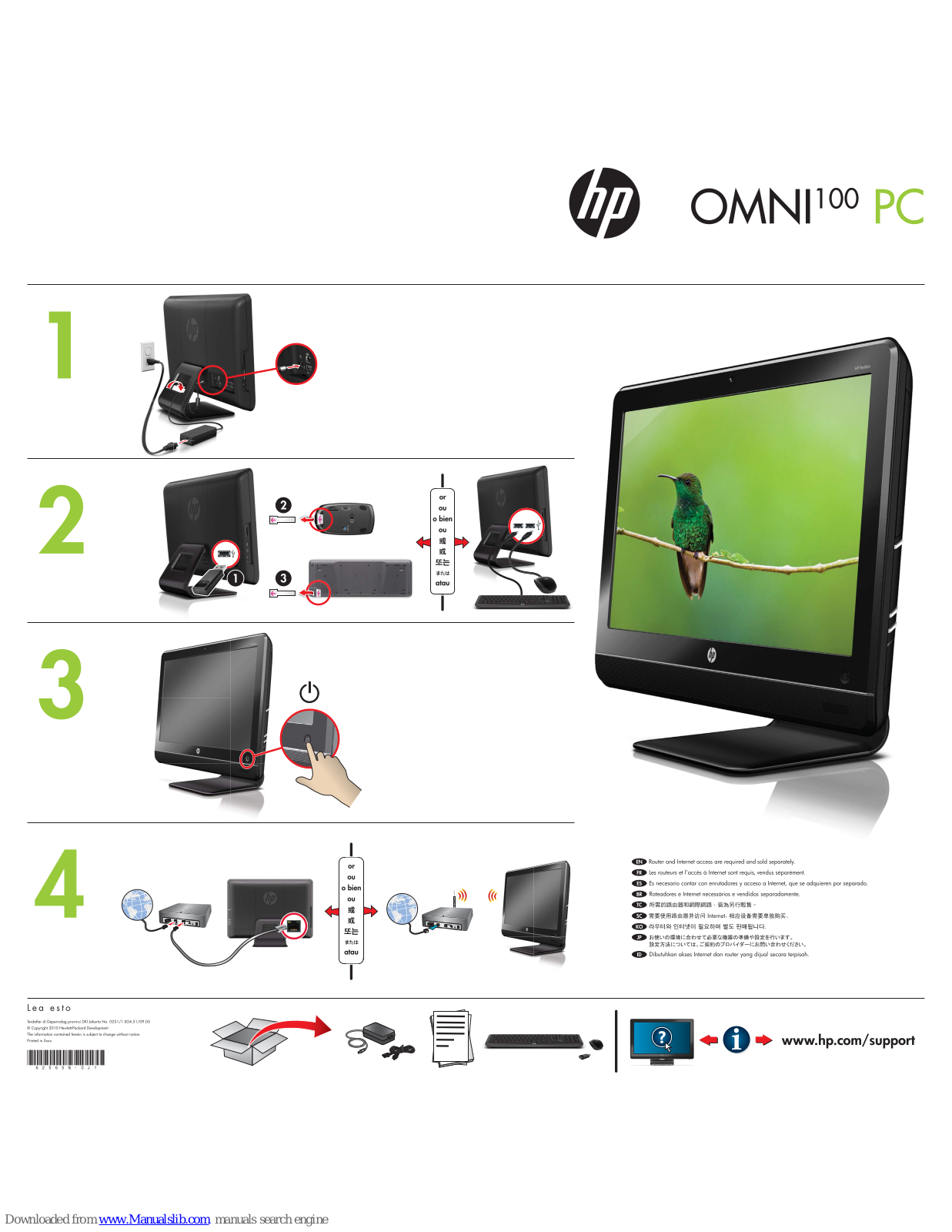 HP Omni 100-5200, Omni 100-5300 Setup Poster - ManualMachine.com