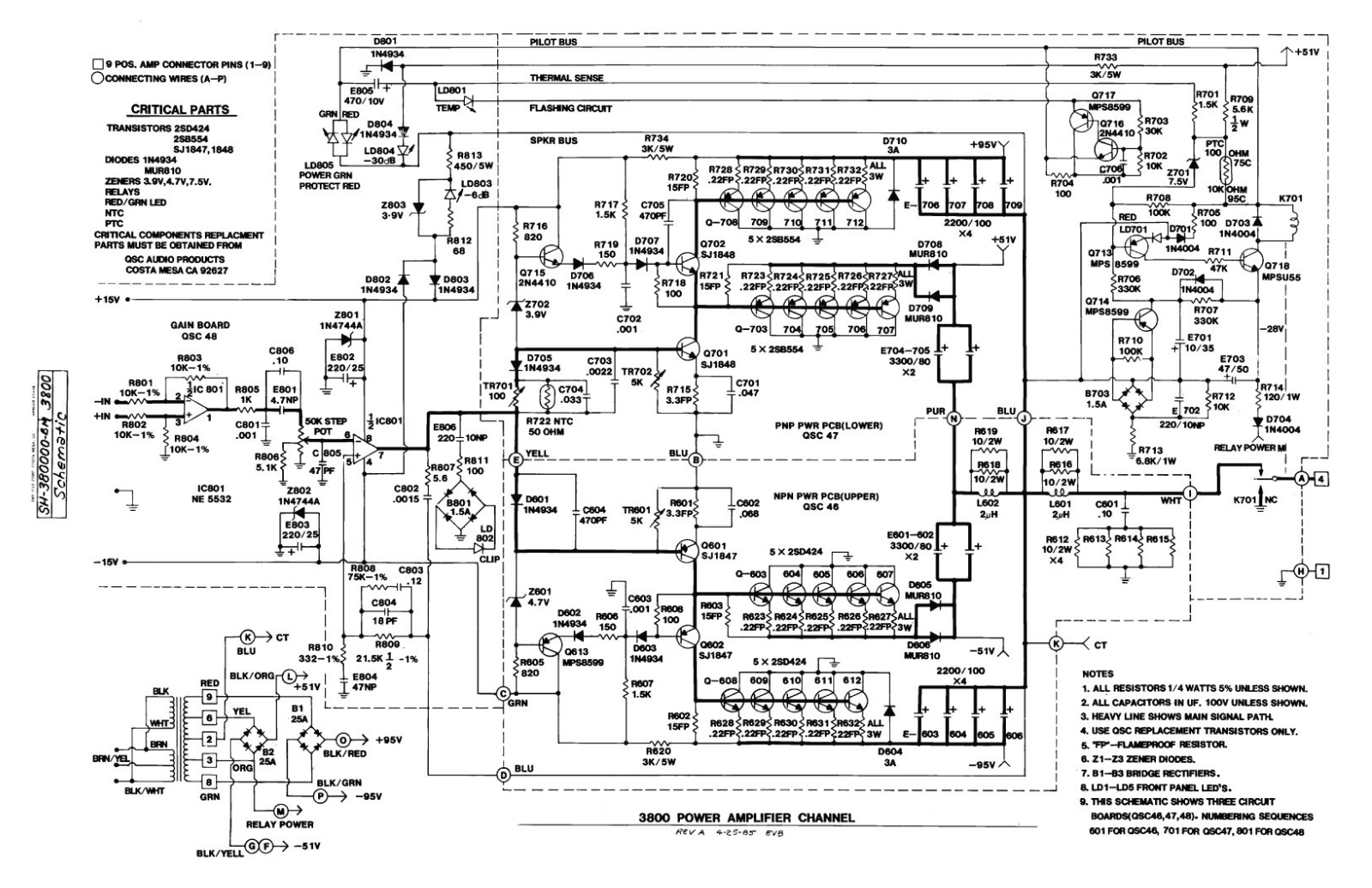 QSC 3800 Schematic