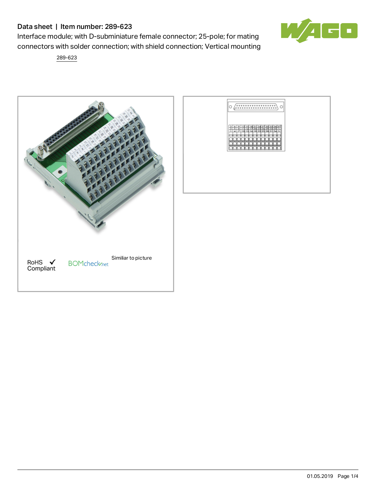 Wago 289-623 Data Sheet