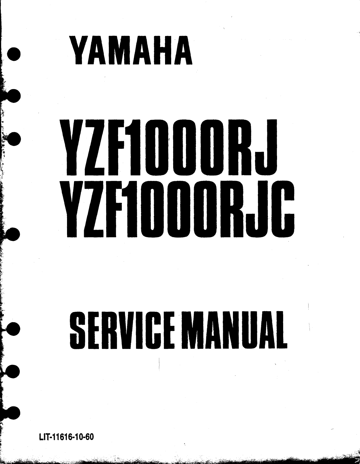 YAMAHA YZF1000 THUNDERACE 1996 User Manual