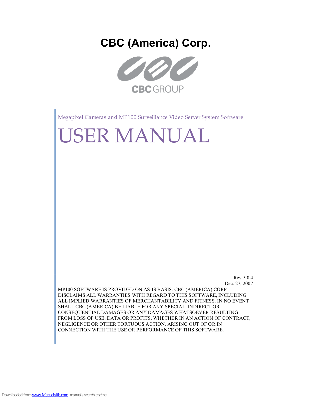 CBC MP3, MP1, MP2, MP2A, MP5 User Manual