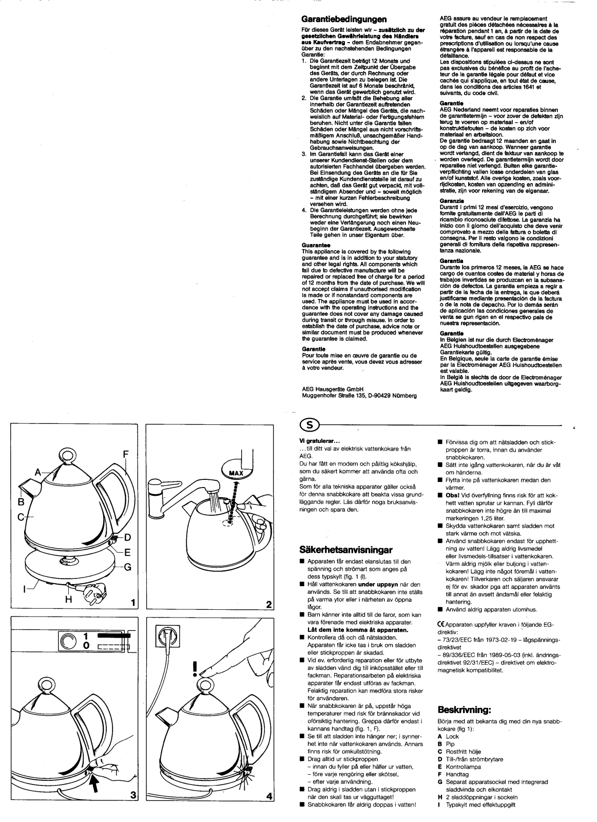 AEG EWA1200 User Manual