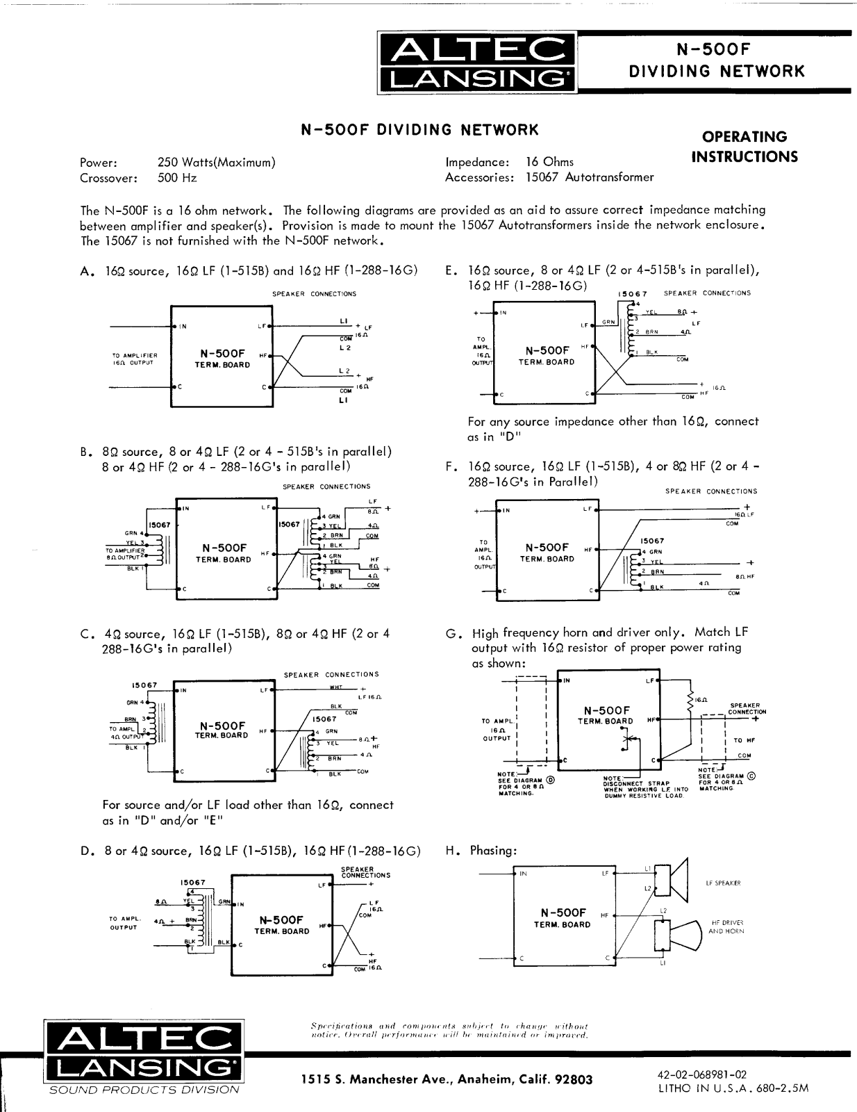 Altec lansing N500F User Manual