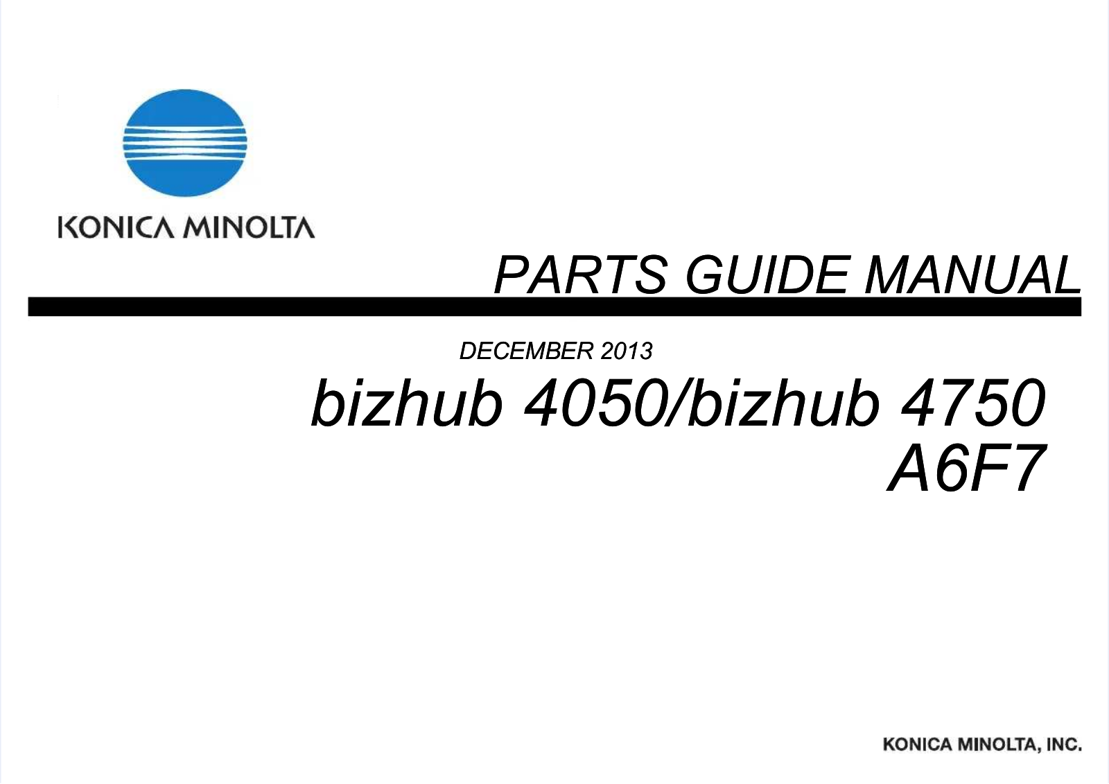 Konica 4750, 4050 User Manual