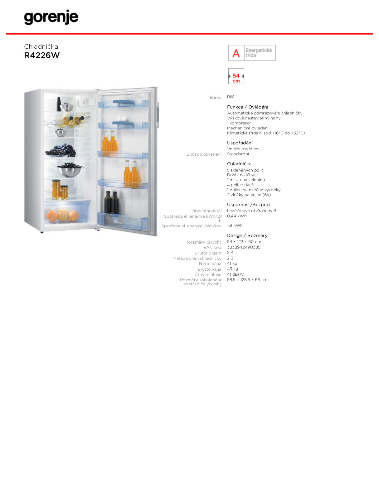 Gorenje R4226W BROCHURE