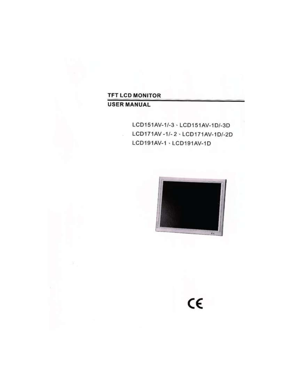 AVE LCD171AV-1D-2D, LCD151AV-1-3, LCD191AV-1D, LCD171AV-1-2, LCD151AV-1D-3D User Manual