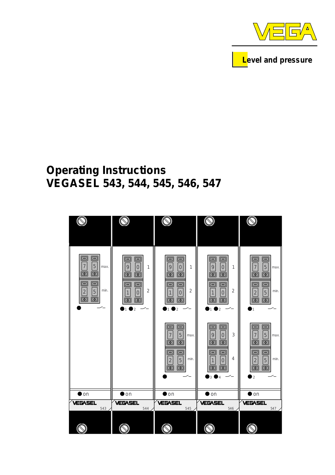 VEGA SEL543, SEL544, SEL545, SEL546, SEL547 User Manual