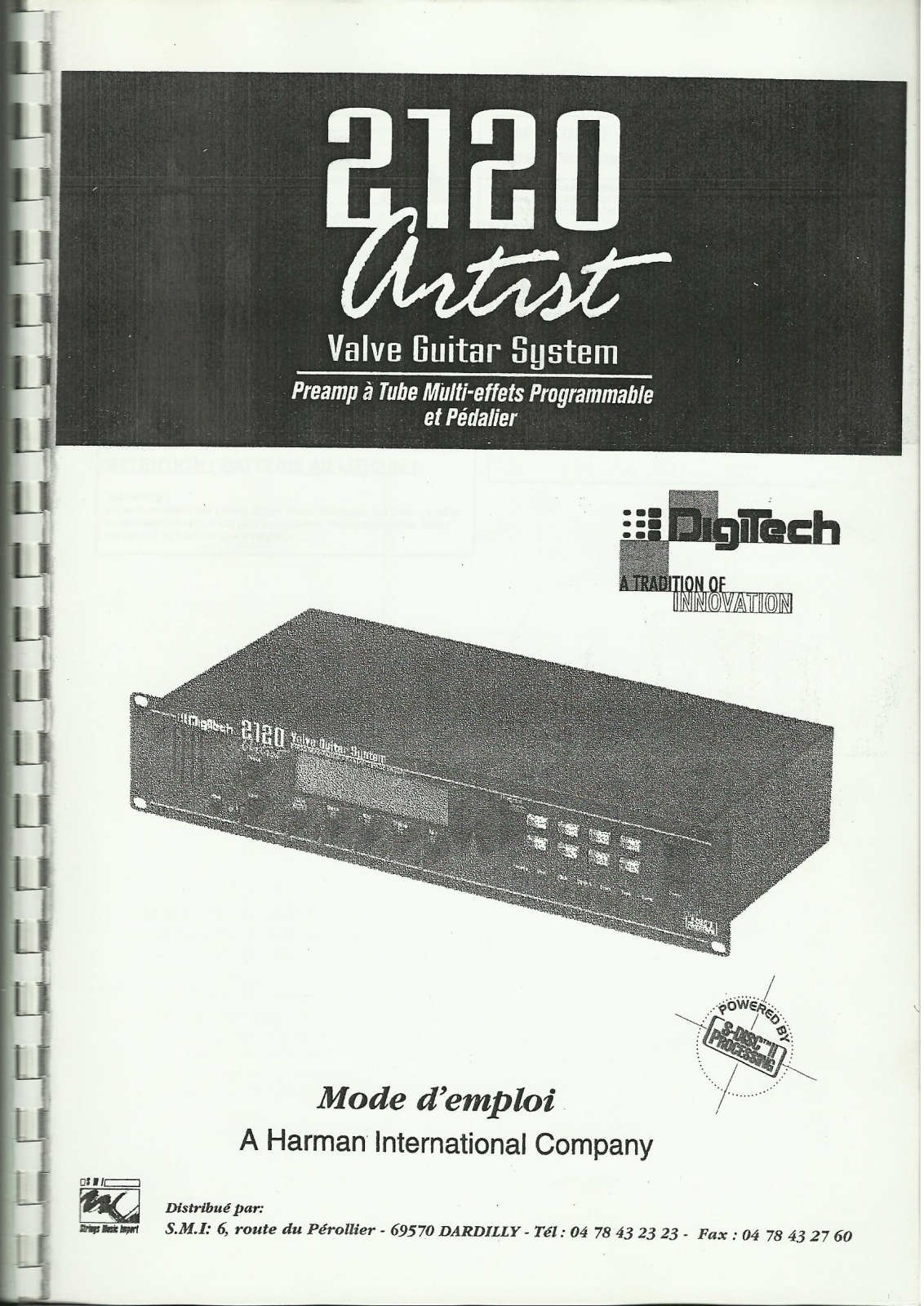 DIGITECH 2120 ARTIST User Manual